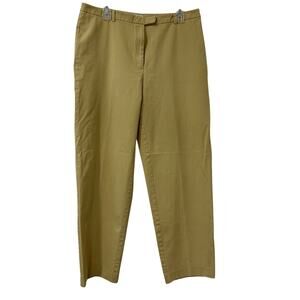 L.L. Bean Womens 16 Tall Dark Khaki High Rise Pants Classic Uniform Preppy